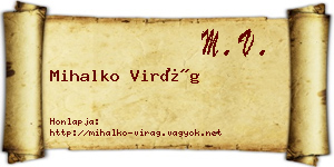 Mihalko Virág névjegykártya